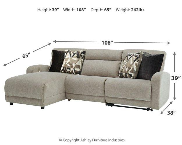 Colleyville Power Reclining Sectional with Chaise - Vida Furniture (Laredo,TX)