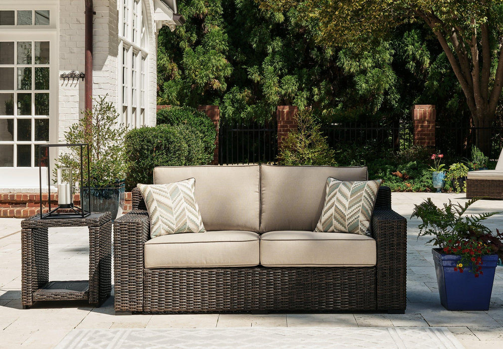 Coastline Bay Outdoor Loveseat with Cushion - Vida Furniture (Laredo,TX)