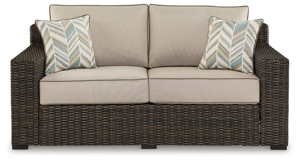 Coastline Bay Outdoor Loveseat with Cushion - Vida Furniture (Laredo,TX)