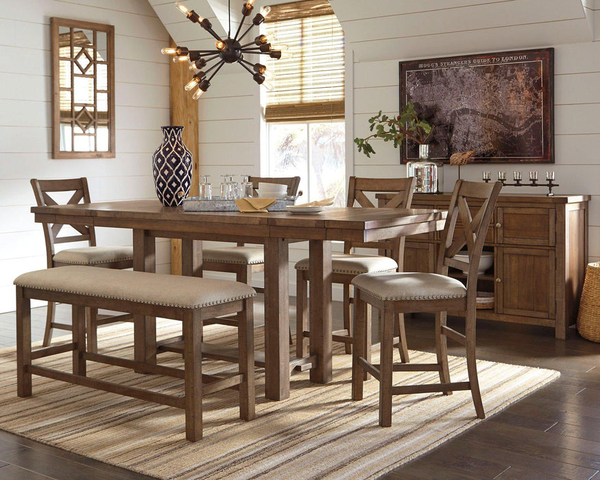 Moriville Counter Height Dining Set - Vida Furniture (Laredo,TX)