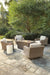 Beachcroft Beachcroft Fire Pit Table with Four Nuvella Swivel Lounge Chairs - Vida Furniture (Laredo,TX)