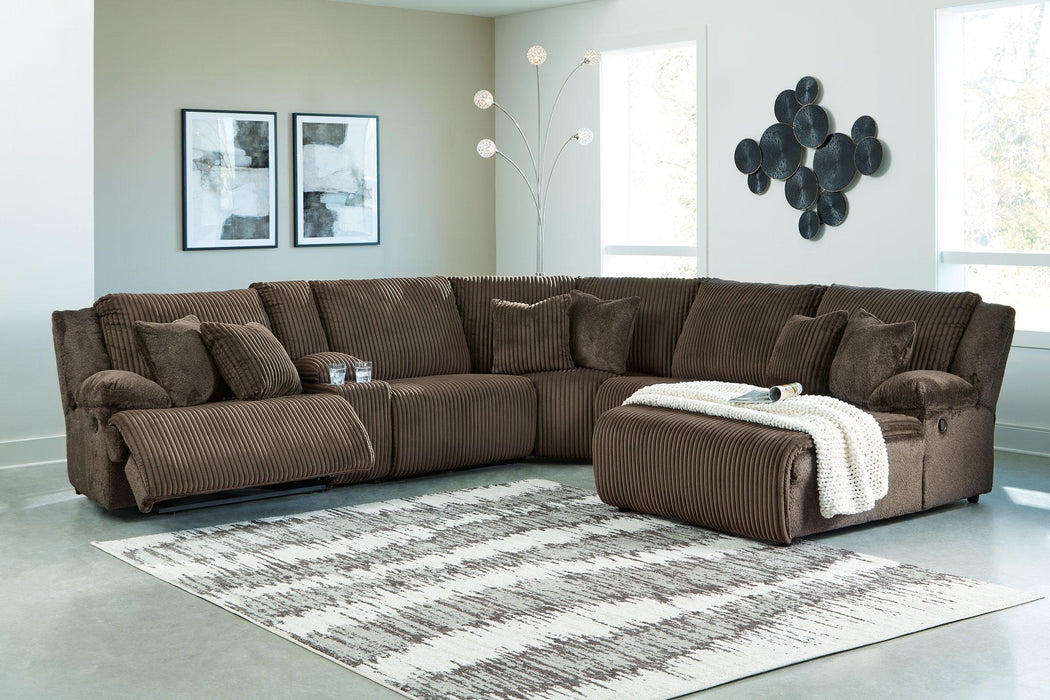 Top Tier Reclining Sectional with Chaise - Vida Furniture (Laredo,TX)