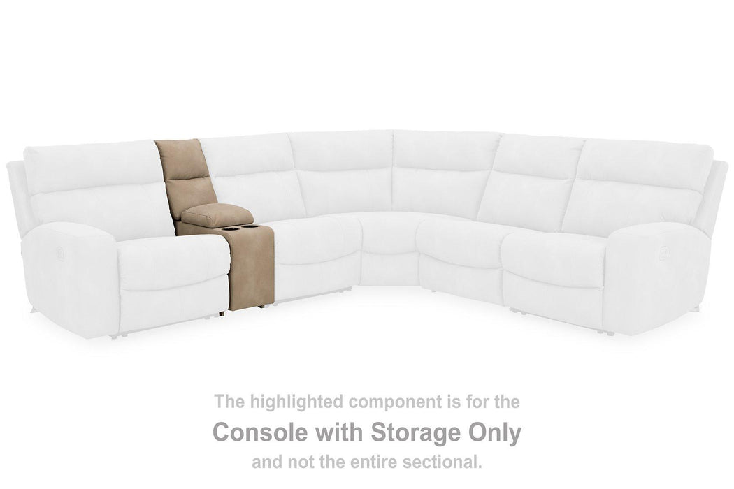 Next-Gen DuraPella Power Reclining Sectional Loveseat with Console - Vida Furniture (Laredo,TX)