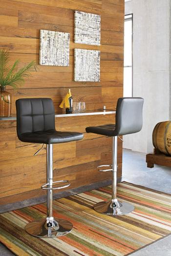 Bellatier Adjustable Height Bar Stool - Vida Furniture (Laredo,TX)
