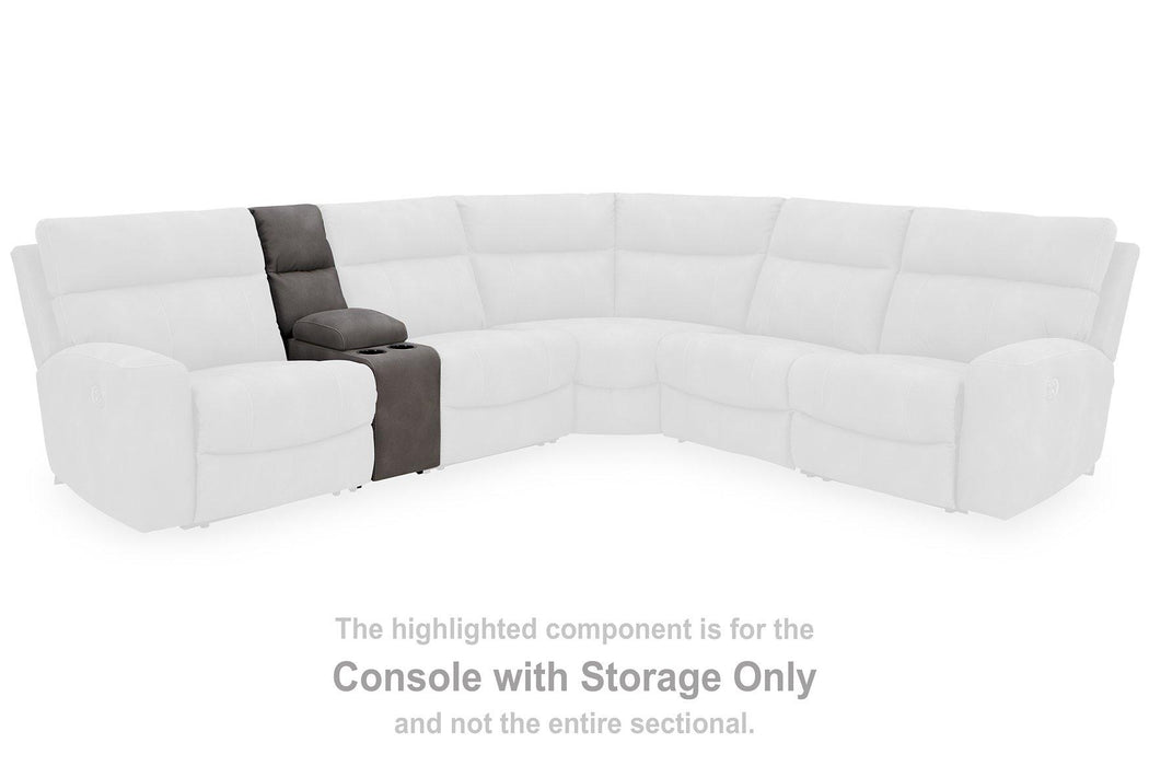 Next-Gen DuraPella Power Reclining Sectional Loveseat with Console - Vida Furniture (Laredo,TX)