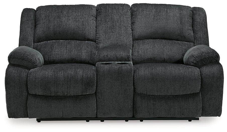 Draycoll Reclining Loveseat with Console - Vida Furniture (Laredo,TX)