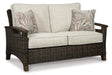Paradise Trail Outdoor Loveseat, Lounge Chairs and Fire Pit Table - Vida Furniture (Laredo,TX)