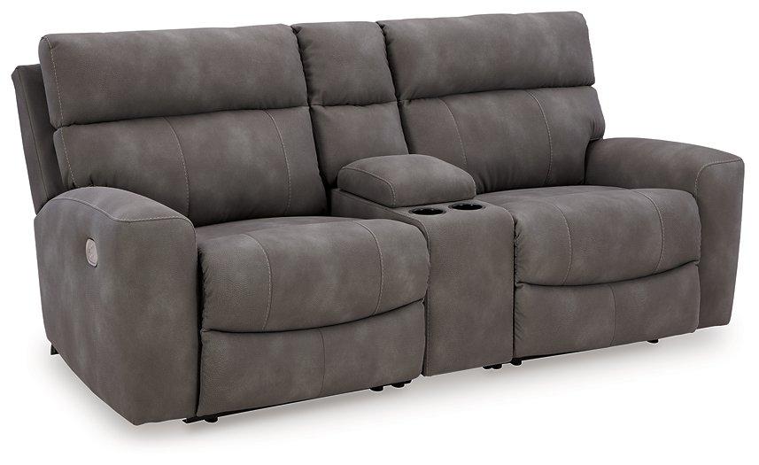 Next-Gen DuraPella Power Reclining Sectional Loveseat with Console - Vida Furniture (Laredo,TX)