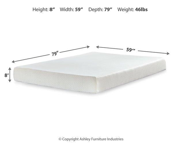 Chime 8 Inch Memory Foam Mattress in a Box - Vida Furniture (Laredo,TX)