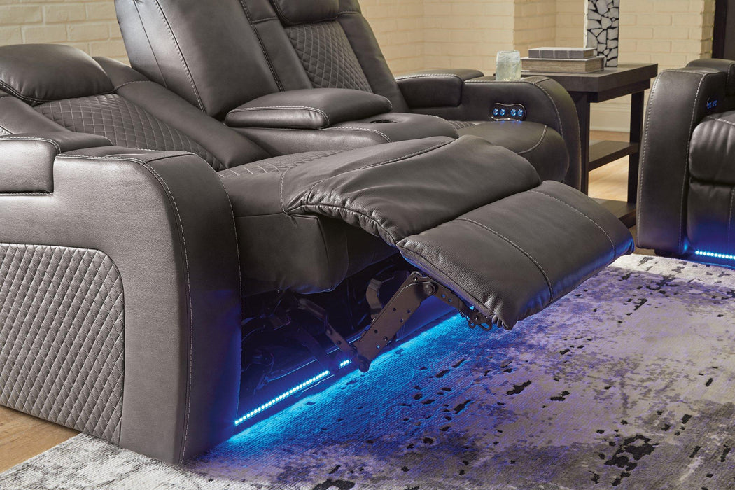 Fyne-Dyme Power Reclining Loveseat with Console - Vida Furniture (Laredo,TX)