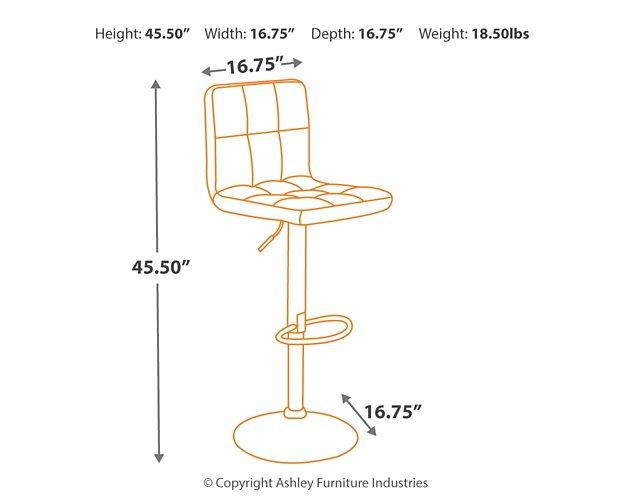 Bellatier Adjustable Height Bar Stool - Vida Furniture (Laredo,TX)
