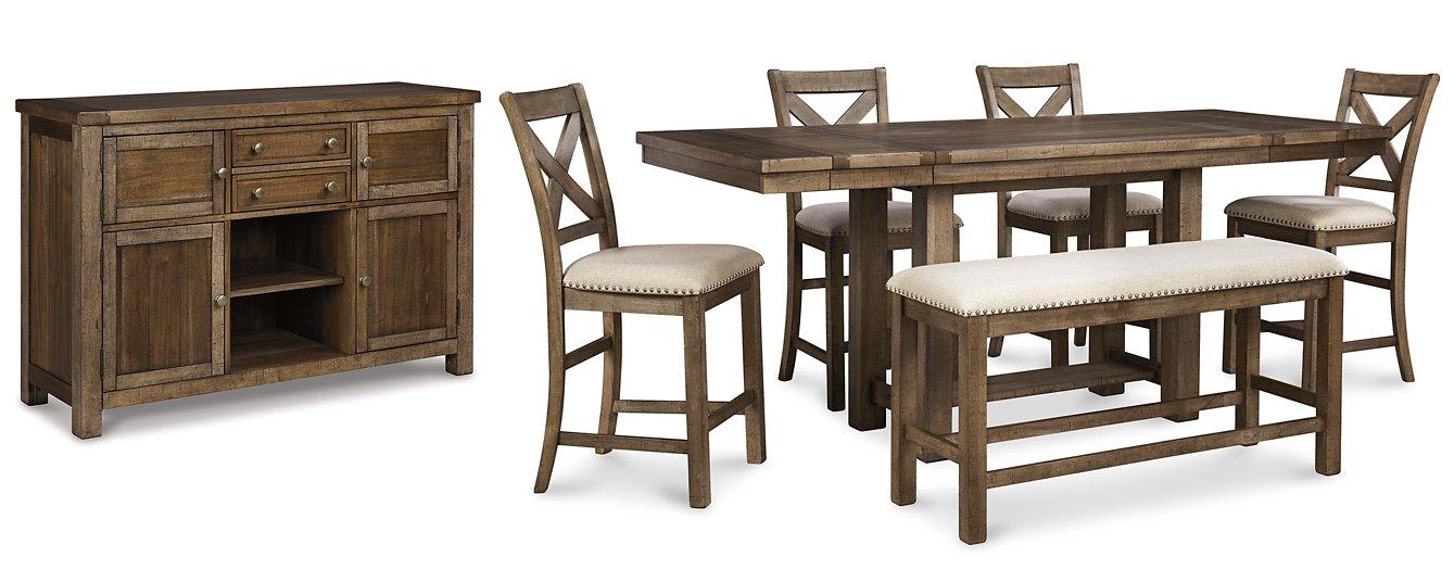 Moriville Counter Height Dining Set - Vida Furniture (Laredo,TX)