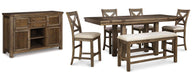 Moriville Counter Height Dining Set - Vida Furniture (Laredo,TX)