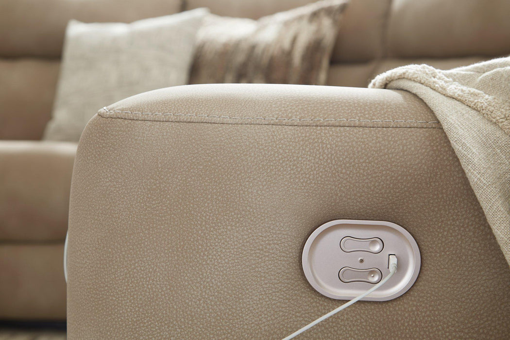 Next-Gen DuraPella Power Reclining Sectional Loveseat with Console - Vida Furniture (Laredo,TX)