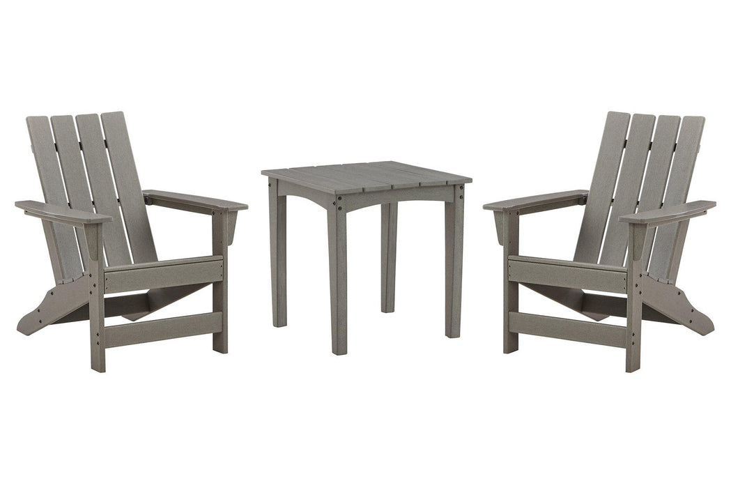 Visola Outdoor Adirondack Chair Set with End Table - Vida Furniture (Laredo,TX)
