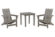 Visola Outdoor Adirondack Chair Set with End Table - Vida Furniture (Laredo,TX)
