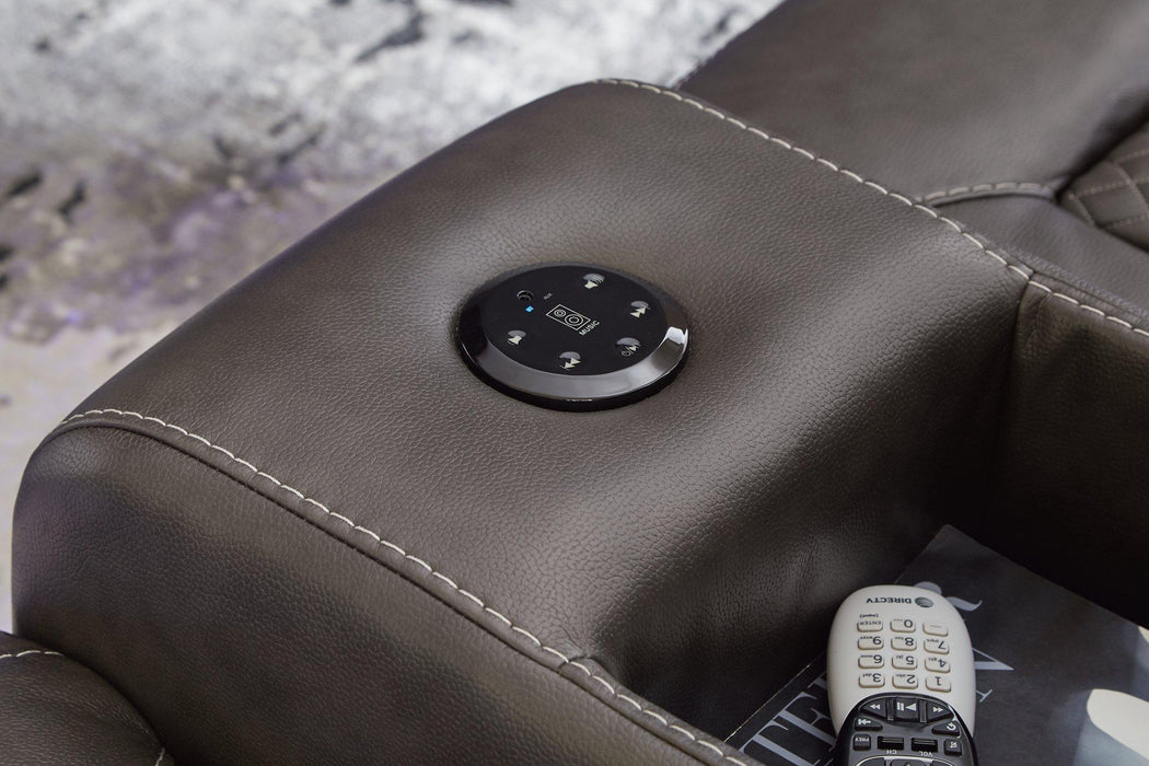 Fyne-Dyme Power Reclining Loveseat with Console - Vida Furniture (Laredo,TX)