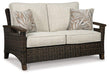 Paradise Trail Outdoor Loveseat, Lounge Chairs and Fire Pit Table - Vida Furniture (Laredo,TX)
