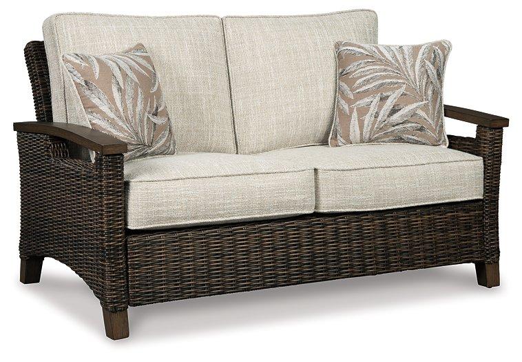 Paradise Trail Outdoor Loveseat, Lounge Chairs and Fire Pit Table - Vida Furniture (Laredo,TX)