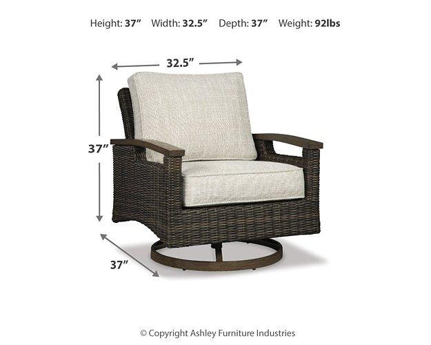 Paradise Trail Paradise Trail Fire Pit Table with 4 Nuvella Swivel Lounge Chairs - Vida Furniture (Laredo,TX)