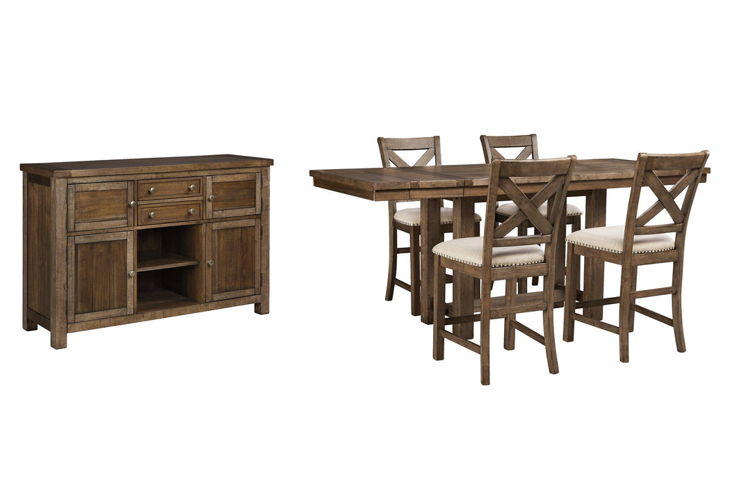 Moriville Counter Height Dining Set - Vida Furniture (Laredo,TX)