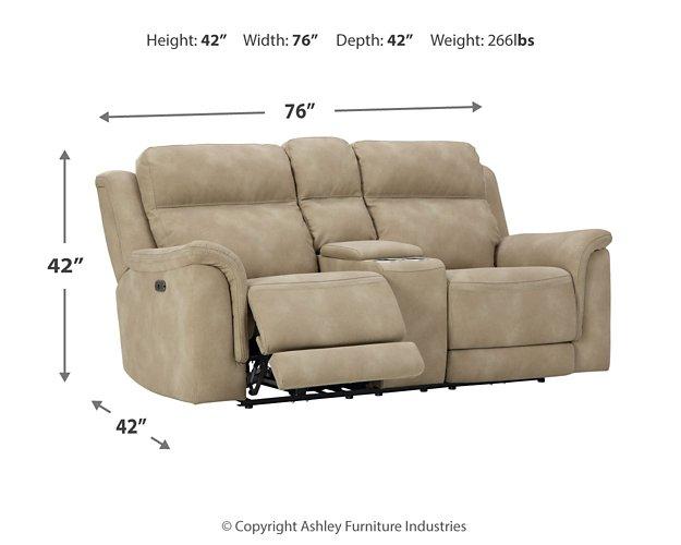 Next-Gen DuraPella Power Reclining Loveseat with Console - Vida Furniture (Laredo,TX)