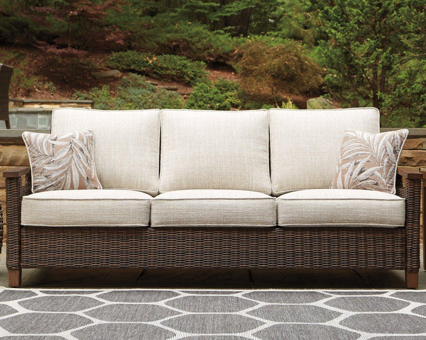 Paradise Trail Outdoor Sofa, Lounge Chairs and Fire Pit Table - Vida Furniture (Laredo,TX)