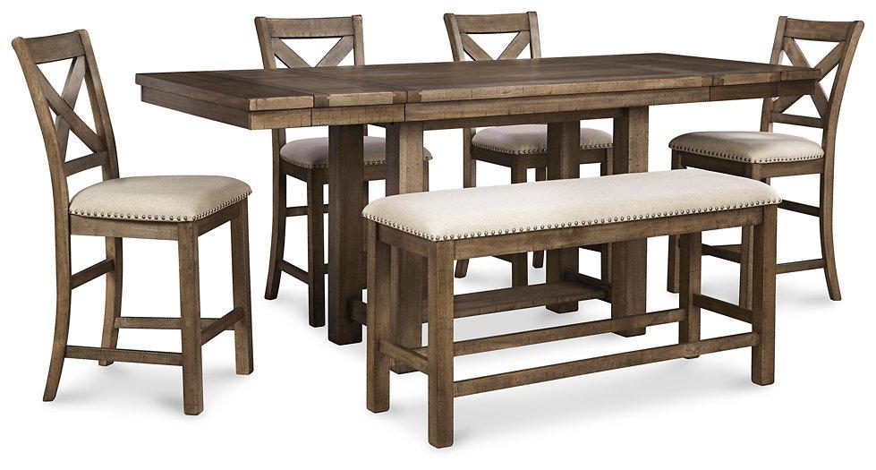 Moriville Counter Height Dining Set - Vida Furniture (Laredo,TX)