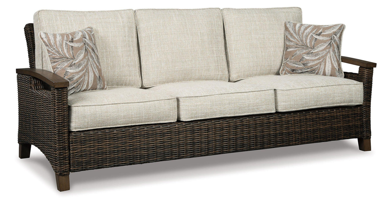 Paradise Trail Outdoor Sofa, Lounge Chairs and Fire Pit Table - Vida Furniture (Laredo,TX)