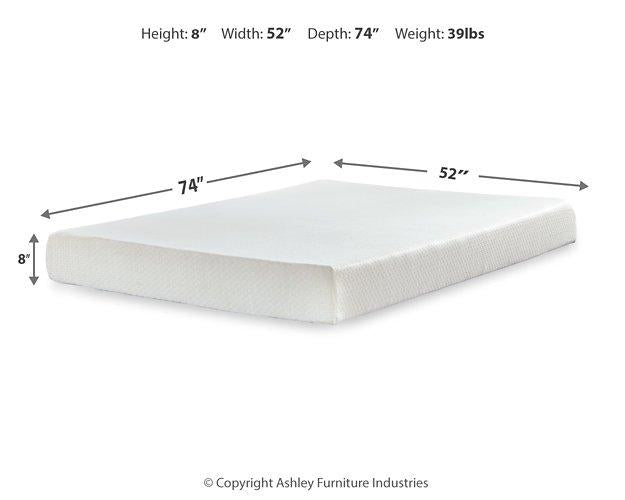 Chime 8 Inch Memory Foam Mattress in a Box - Vida Furniture (Laredo,TX)