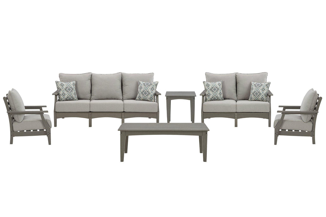 Visola Outdoor Sofa and Loveseat Set - Vida Furniture (Laredo,TX)