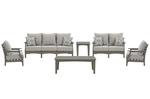 Visola Outdoor Sofa and Loveseat Set - Vida Furniture (Laredo,TX)