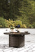 Paradise Trail Paradise Trail Fire Pit Table with 4 Nuvella Swivel Lounge Chairs - Vida Furniture (Laredo,TX)
