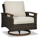 Paradise Trail Paradise Trail Fire Pit Table with 4 Nuvella Swivel Lounge Chairs - Vida Furniture (Laredo,TX)