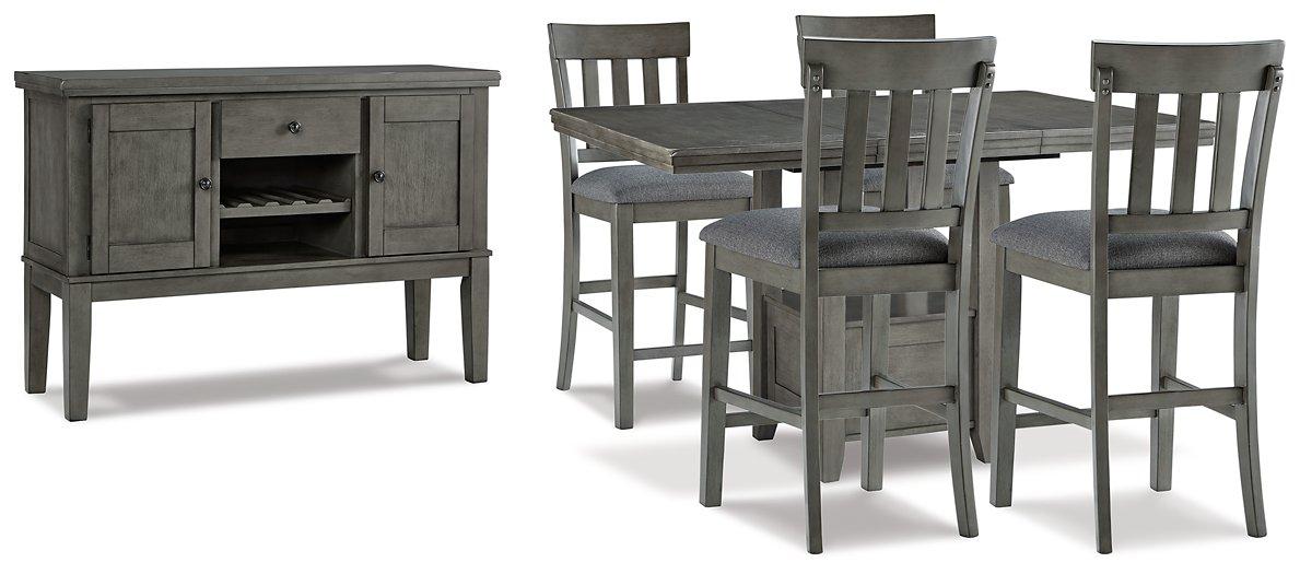 Hallanden Counter Height Dining Room Set - Vida Furniture (Laredo,TX)