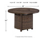 Paradise Trail Paradise Trail Fire Pit Table with 4 Nuvella Swivel Lounge Chairs - Vida Furniture (Laredo,TX)