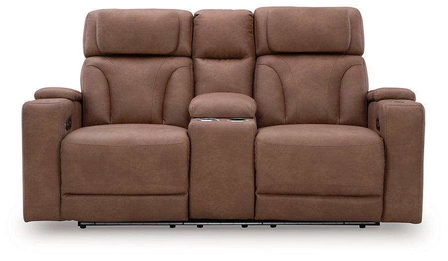 Clean-Slate Power Reclining Loveseat with Console - Vida Furniture (Laredo,TX)