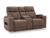Clean-Slate Power Reclining Loveseat with Console - Vida Furniture (Laredo,TX)