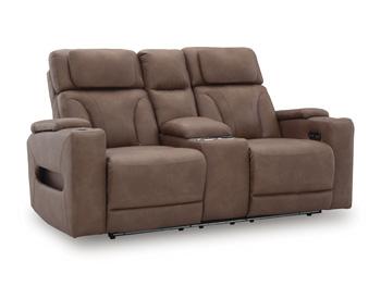 Clean-Slate Power Reclining Loveseat with Console - Vida Furniture (Laredo,TX)