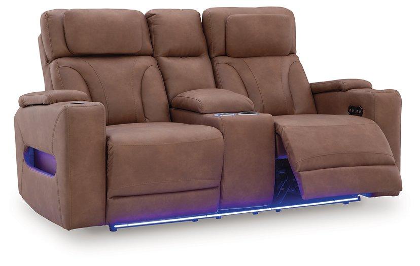 Clean-Slate Power Reclining Loveseat with Console - Vida Furniture (Laredo,TX)