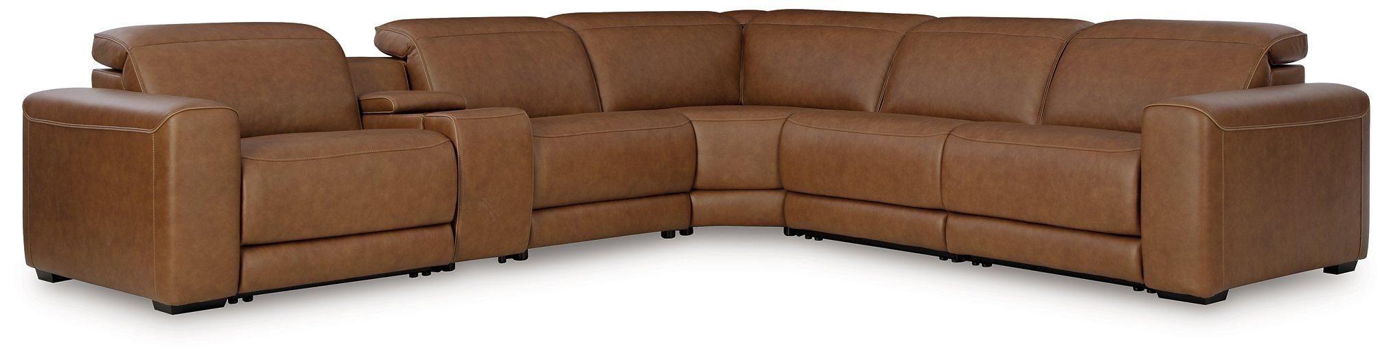 Magic Man Power Reclining Sectional with Console - Vida Furniture (Laredo,TX)