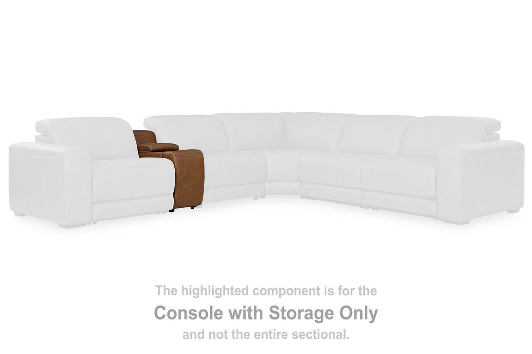 Magic Man Power Reclining Sectional Loveseat with Console - Vida Furniture (Laredo,TX)