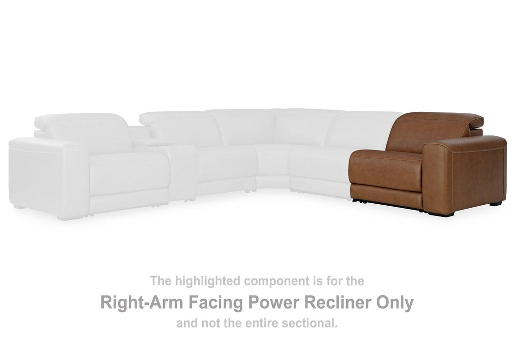 Magic Man Power Reclining Sectional Loveseat with Console - Vida Furniture (Laredo,TX)