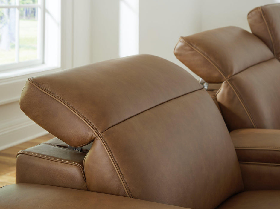Magic Man Power Reclining Sectional Loveseat with Console - Vida Furniture (Laredo,TX)