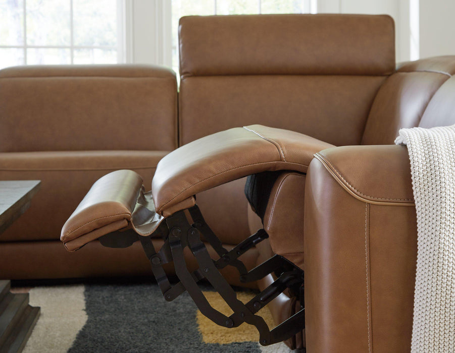 Magic Man Power Reclining Sectional with Console - Vida Furniture (Laredo,TX)