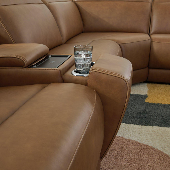 Magic Man Power Reclining Sectional with Console - Vida Furniture (Laredo,TX)