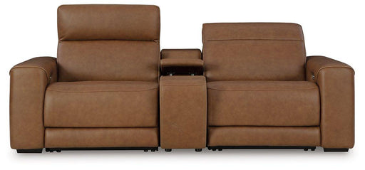 Magic Man Power Reclining Sectional Loveseat with Console - Vida Furniture (Laredo,TX)