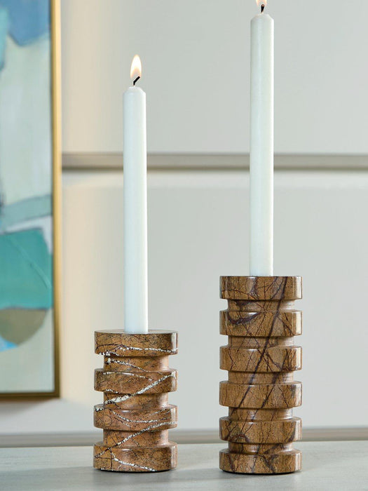 Emsleyfield Candle Holder Set (Set of 2) - Vida Furniture (Laredo,TX)