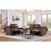 Atlantis Power Motion Loveseat with Power Motion Head Recliner & Console in Heritage Brown - Vida Furniture (Laredo,TX)