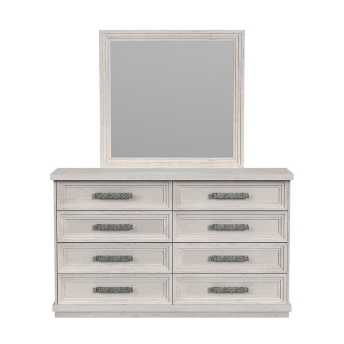 Avalanche Dresser and Mirror Set in Antique White